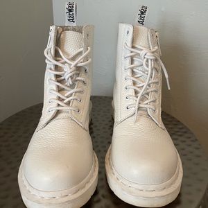 All white Dr. Martins